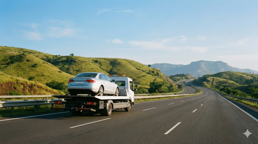 Towing service location